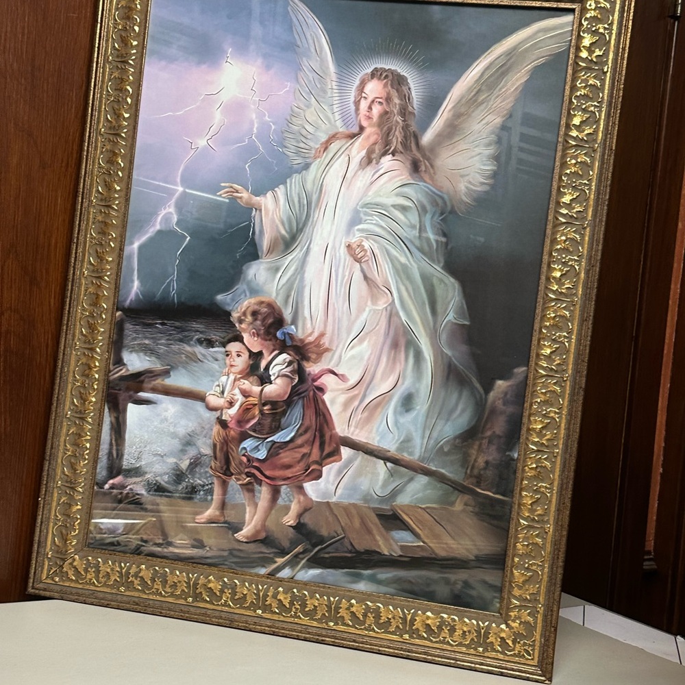 Home interiors ornate Framed wall art Guardian Angel print - Picture 4 of 14